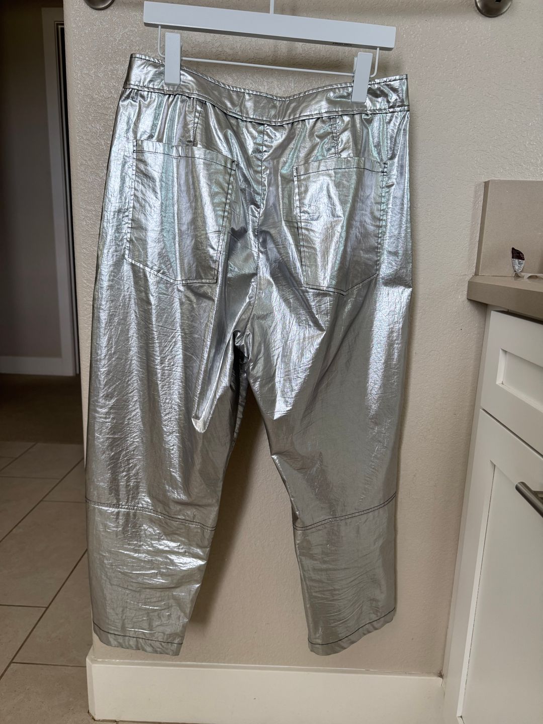 Isabel Marant Aude Silver Metallic pants