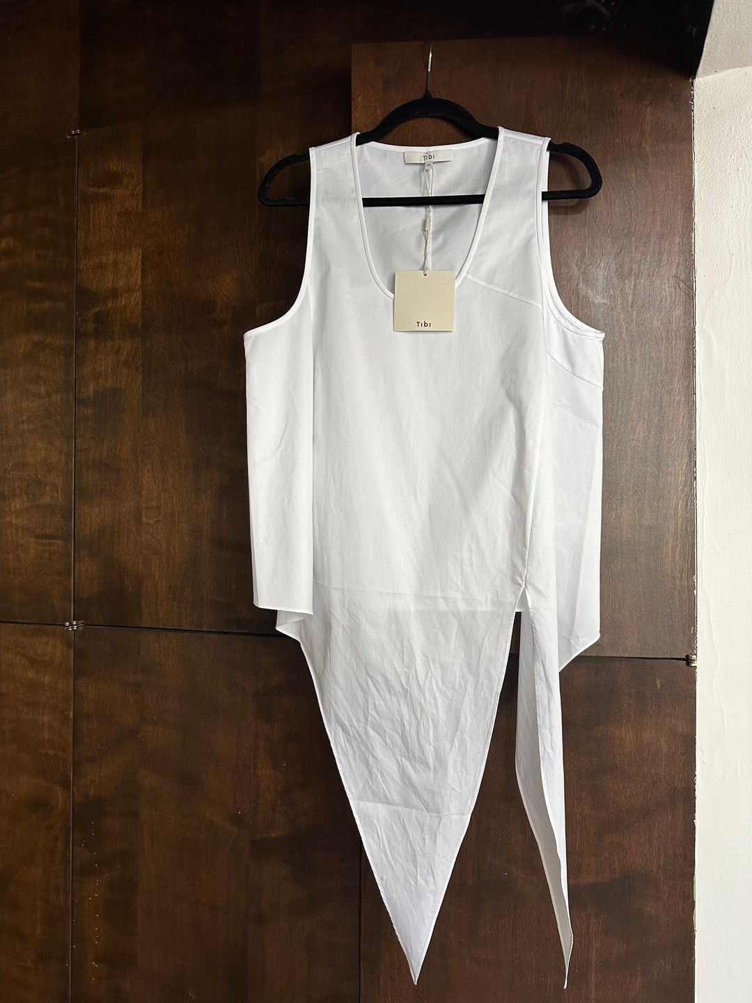Tibi Eco Poplin Tie Front Top
