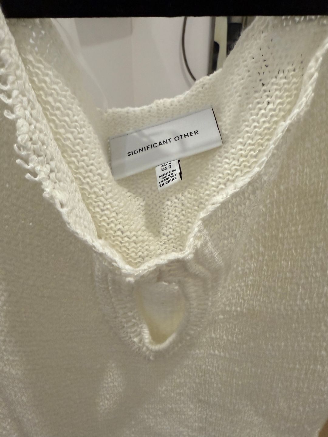 White knit maxi dress