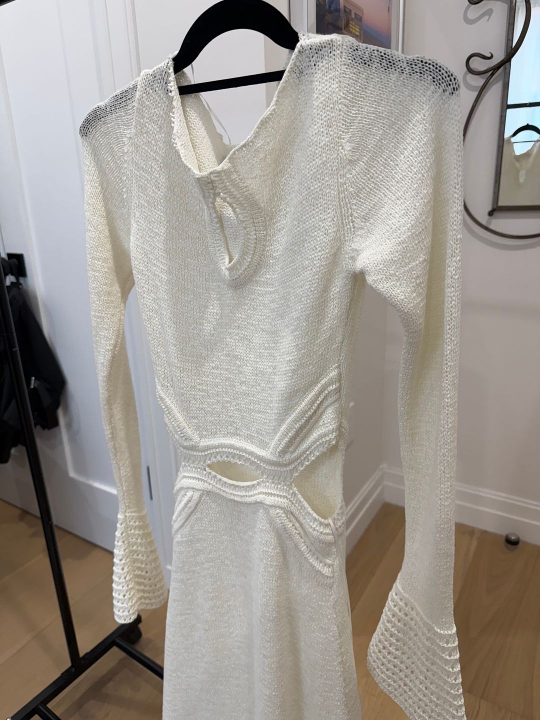 White knit maxi dress