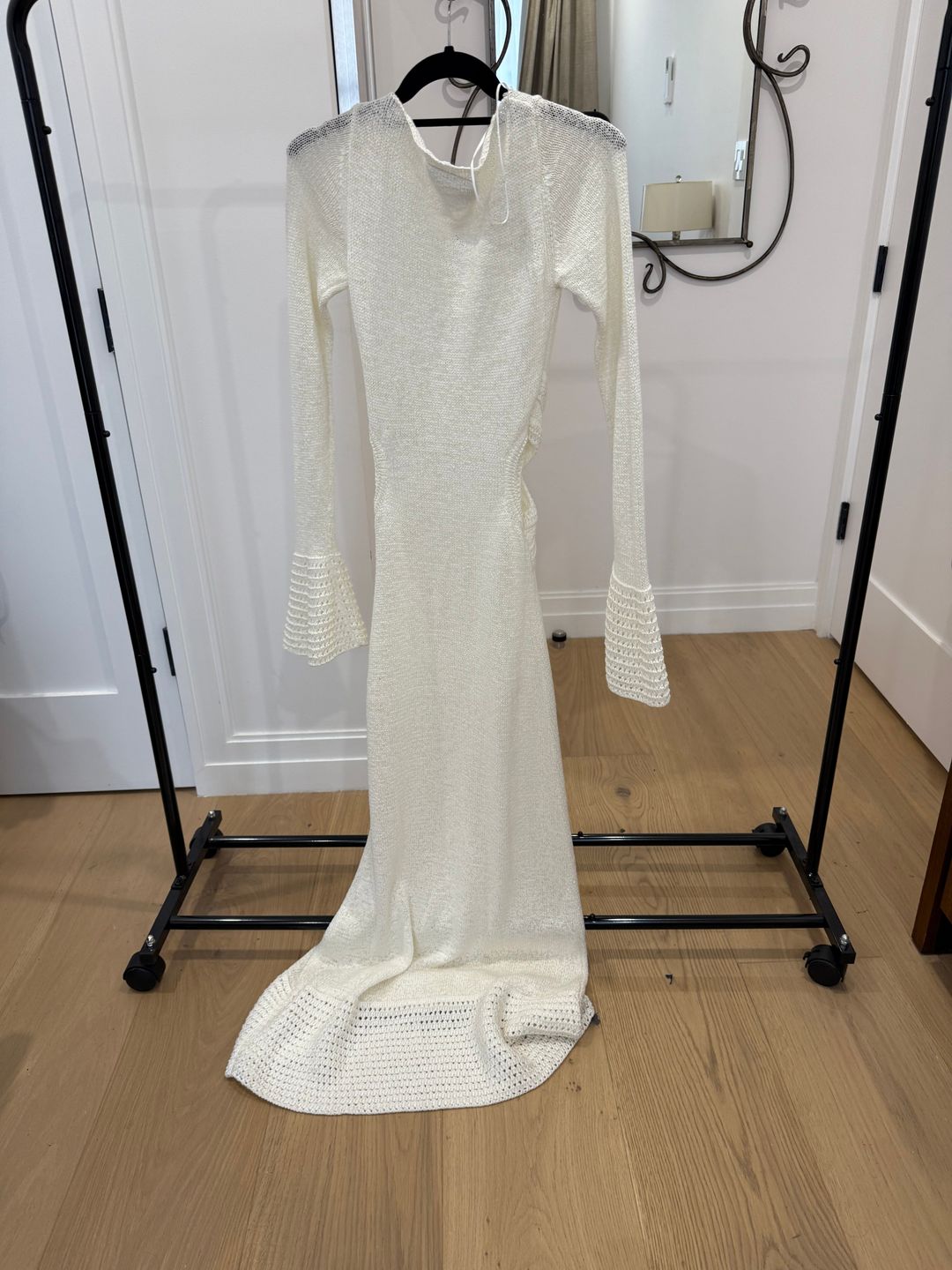 White knit maxi dress