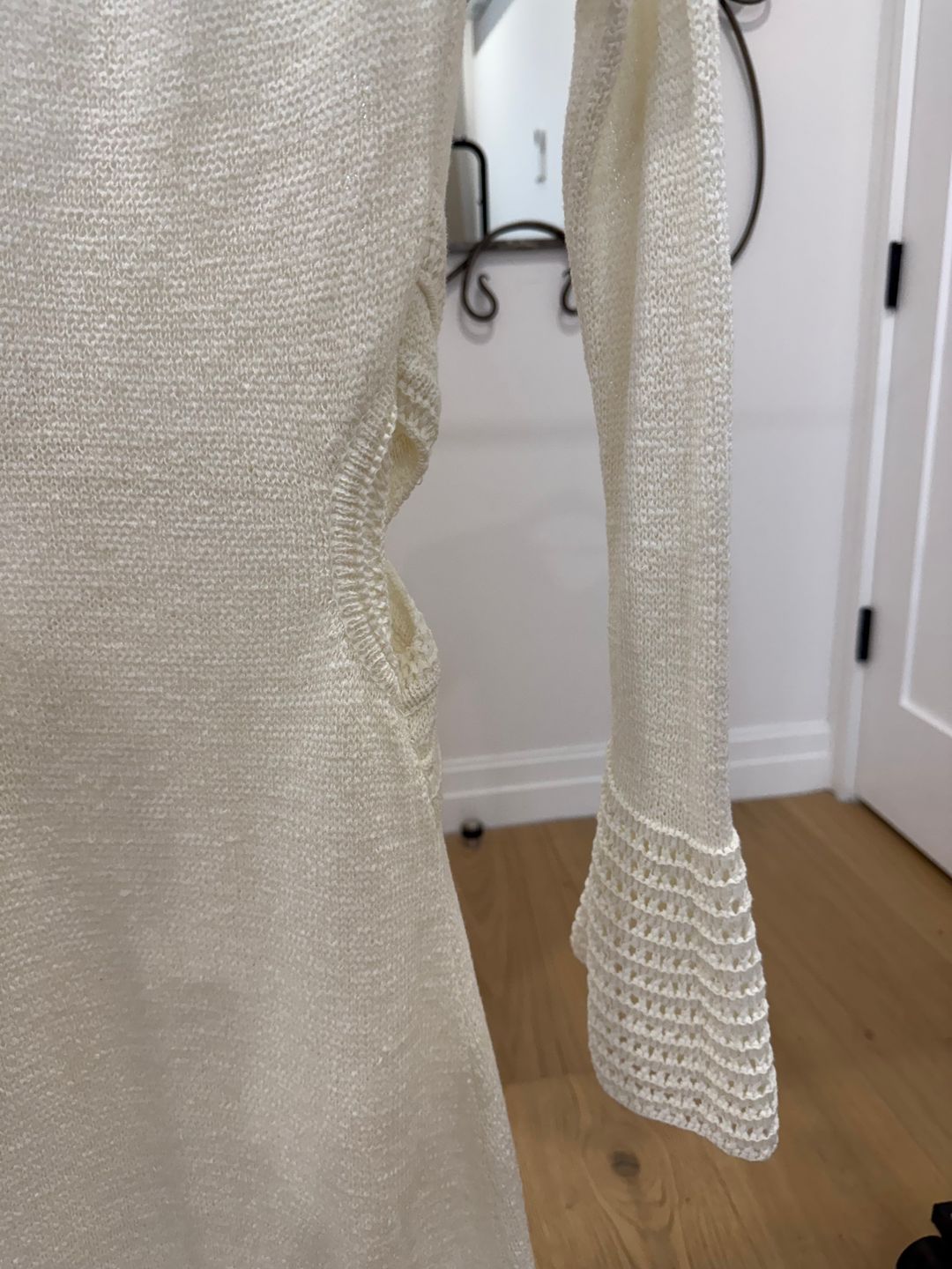 White knit maxi dress