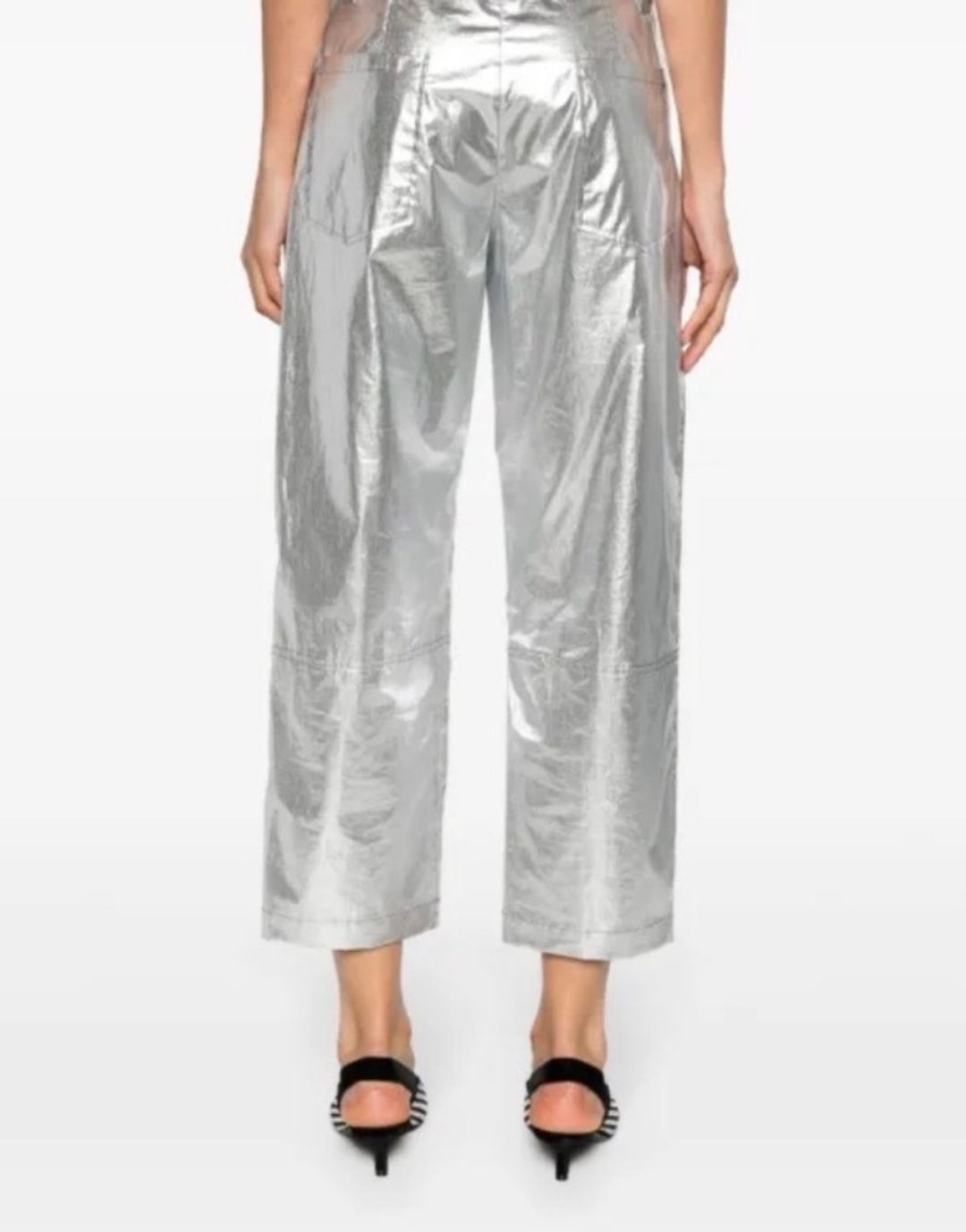 Isabel Marant Aude Silver Metallic pants