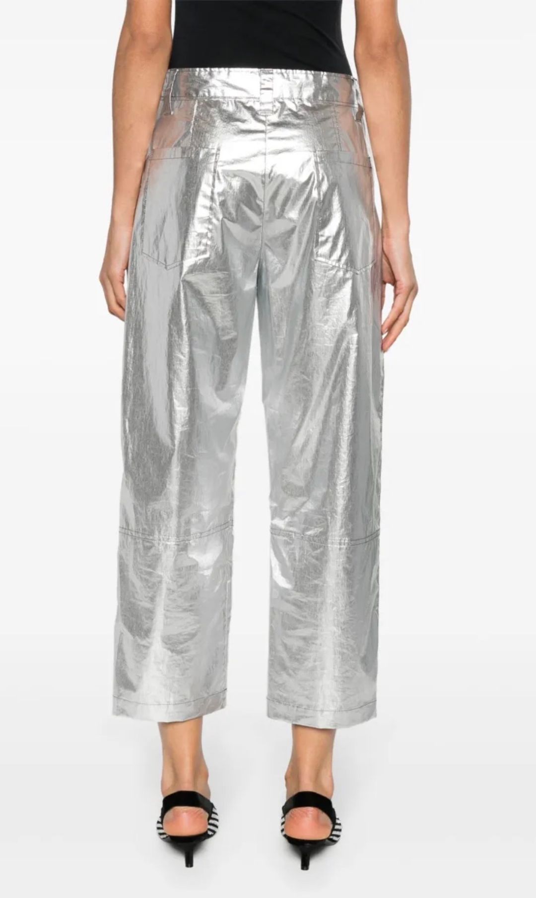 Isabel Marant Aude Silver Metallic pants