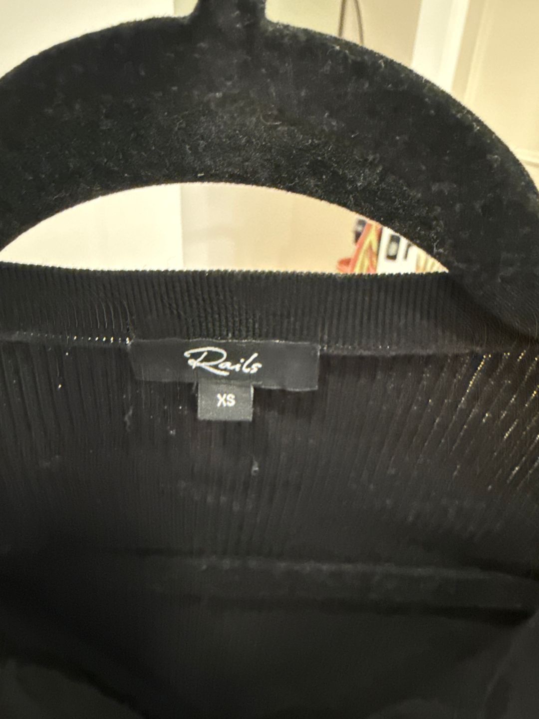 Black Ribbed Short Sleeve Top