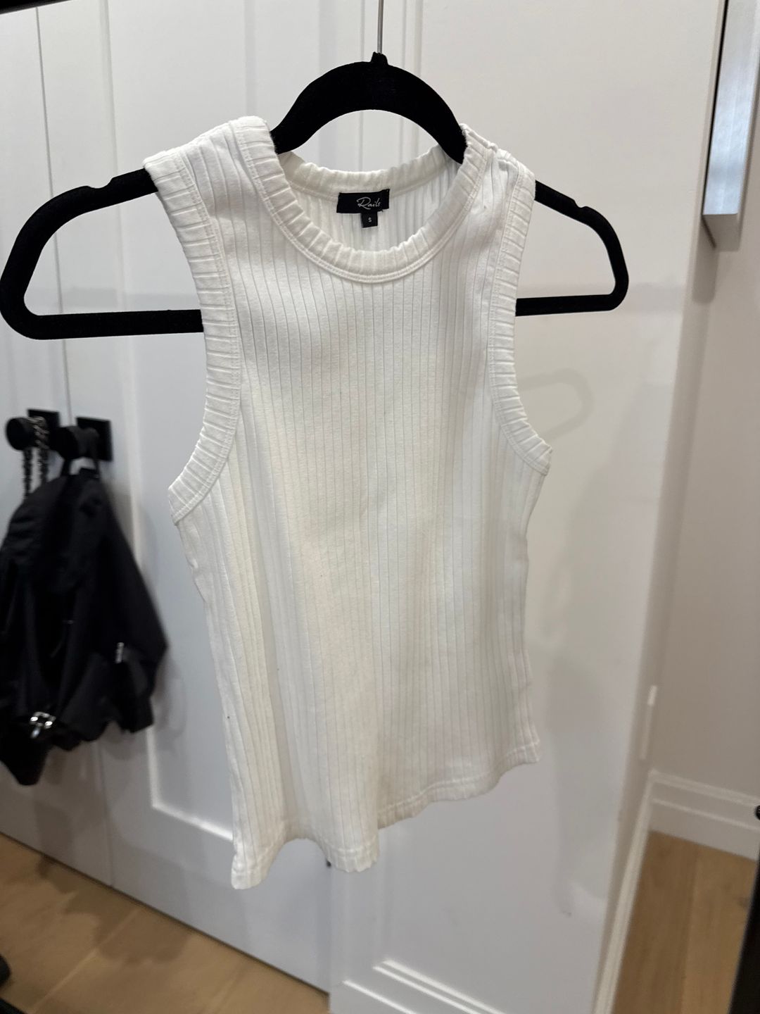 White Ribbed Tank Top