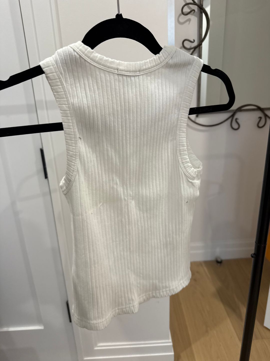 White Ribbed Tank Top