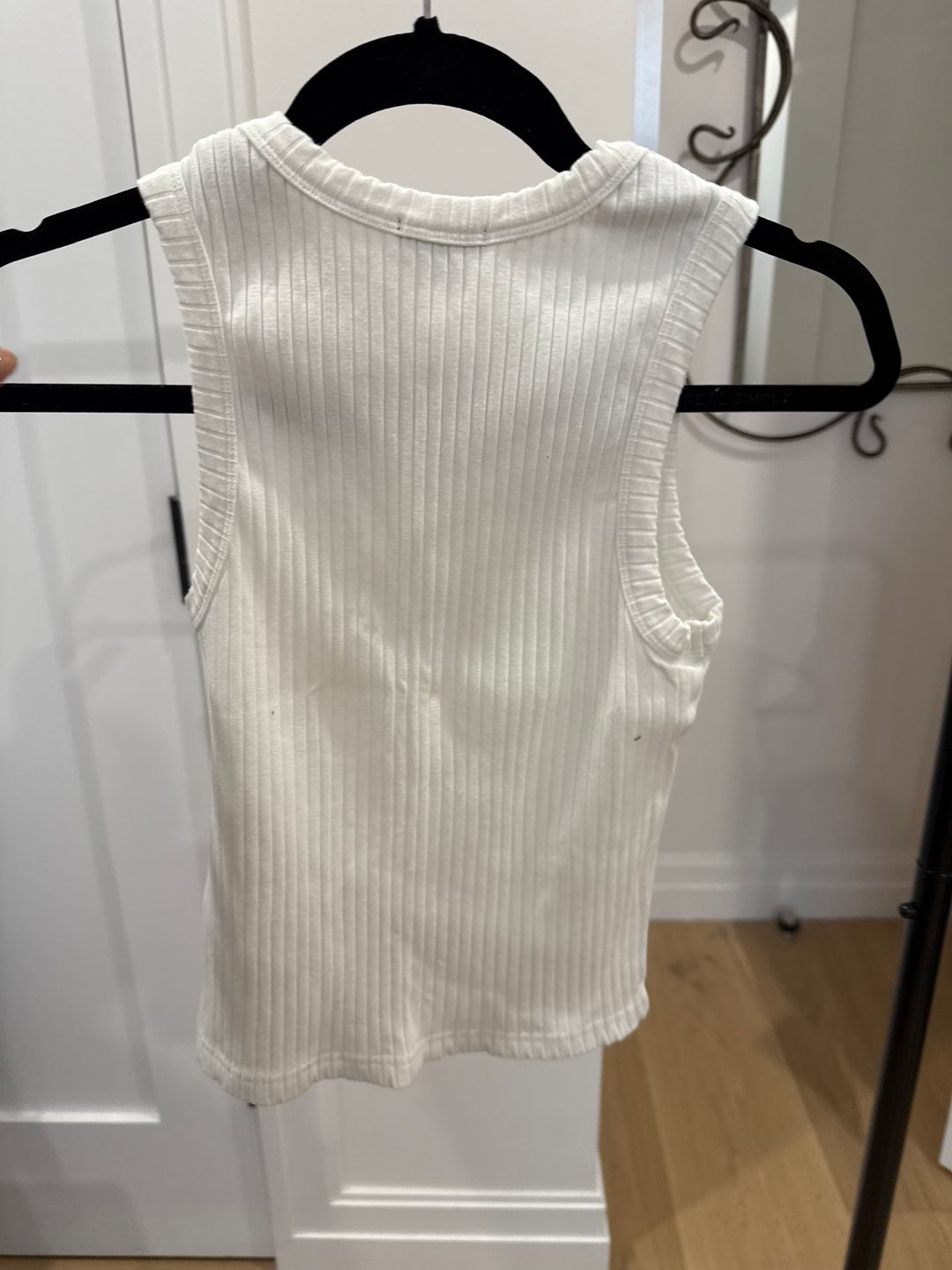 White Ribbed Tank Top