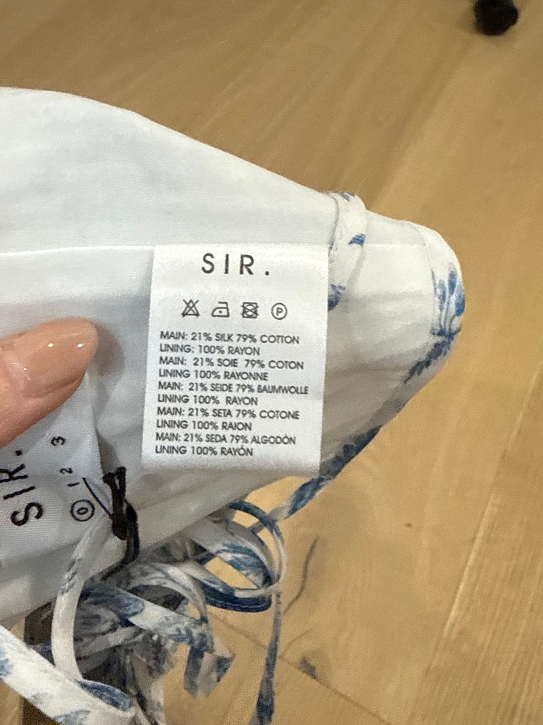 blue and white floral top