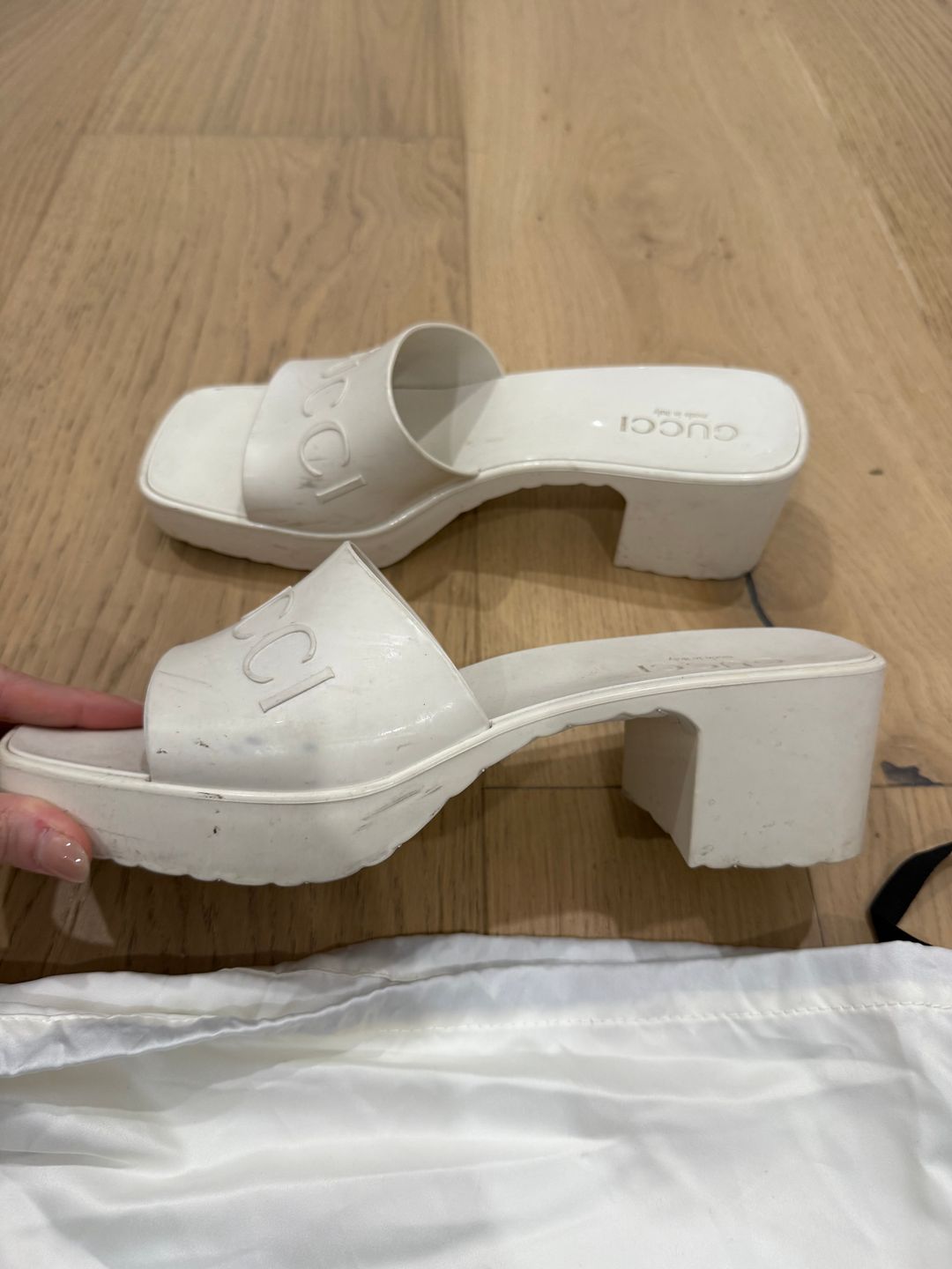 60mm Slide Sandal White Rubber