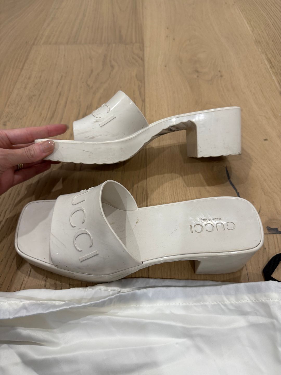 60mm Slide Sandal White Rubber