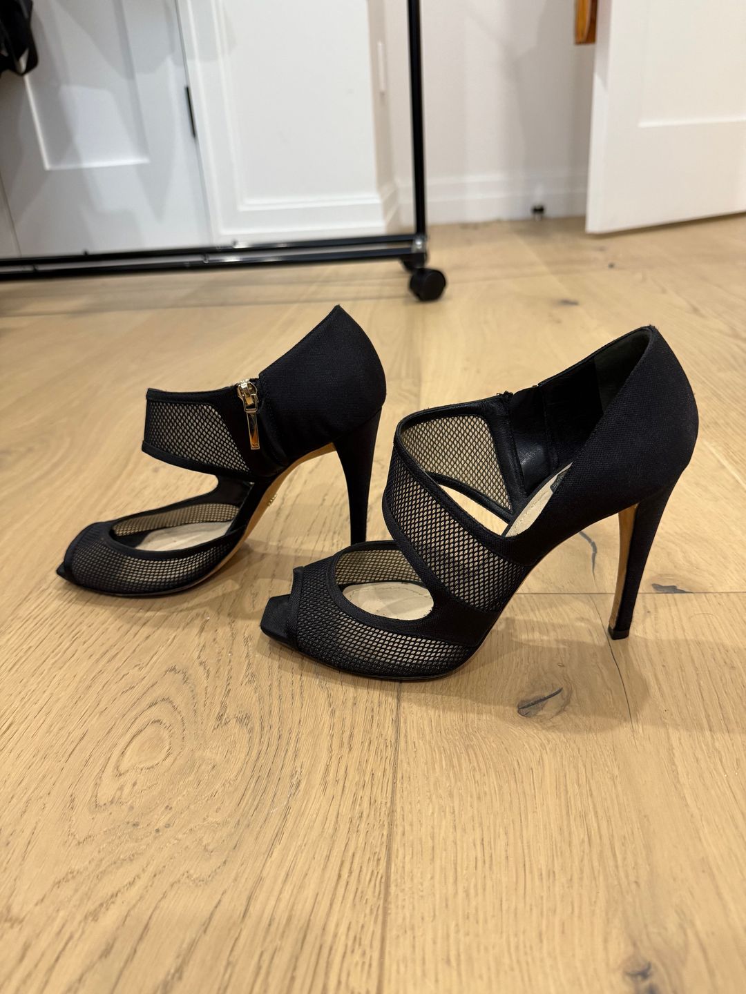 High Heel Mesh Black Pumps