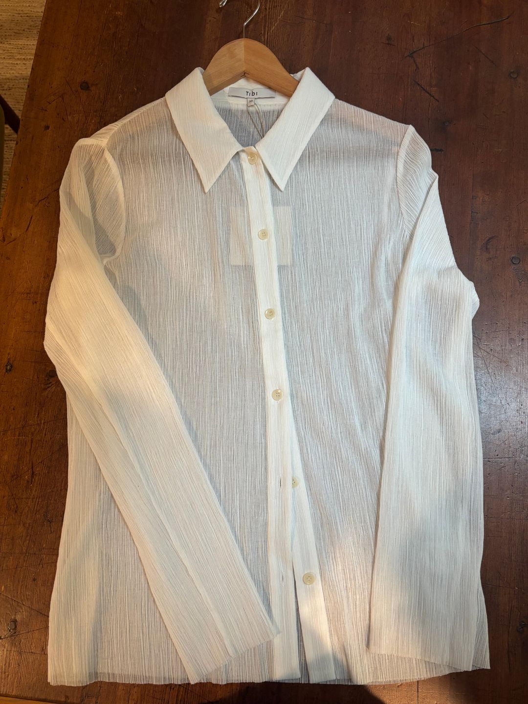 Crepe Gauze Long Sleeve Lean Shirt