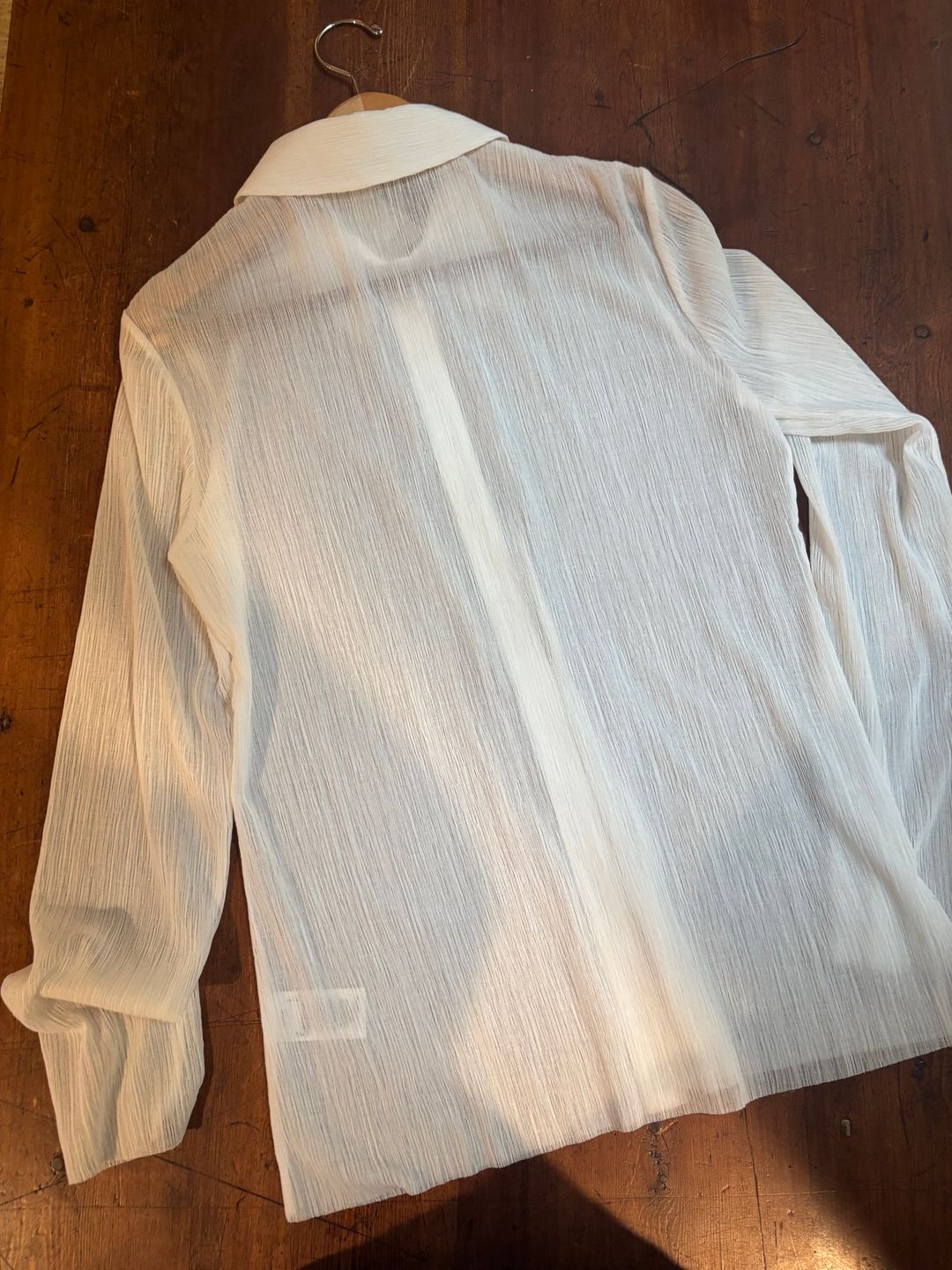 Crepe Gauze Long Sleeve Lean Shirt