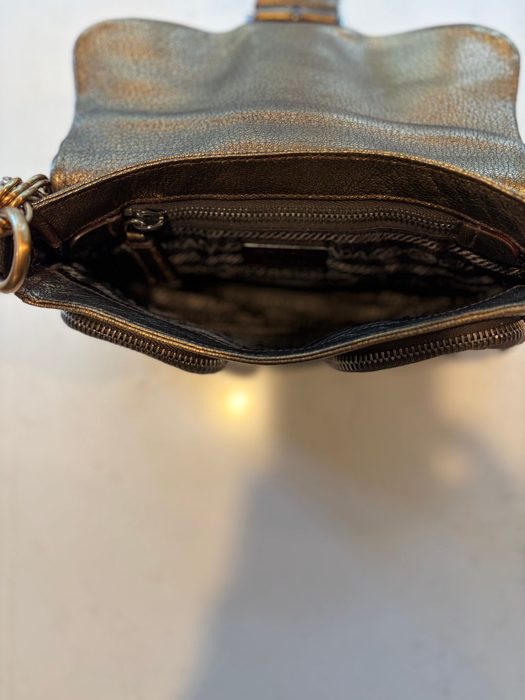 Prada Vintage leather baguette 8”x4”x3