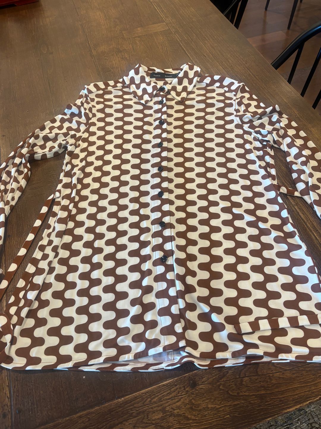 Matte Jersey Shirt in Zigzag Print