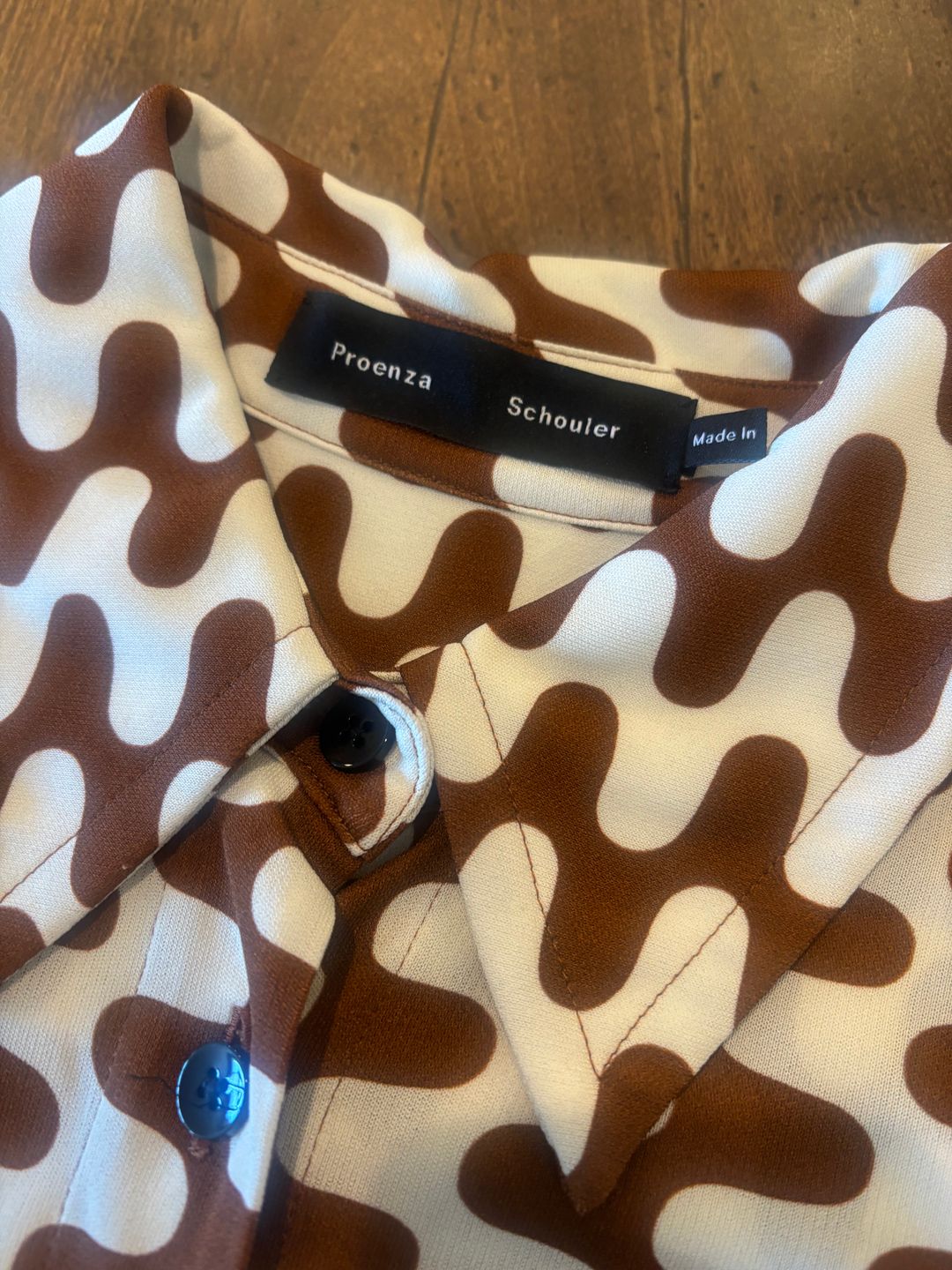 Matte Jersey Shirt in Zigzag Print