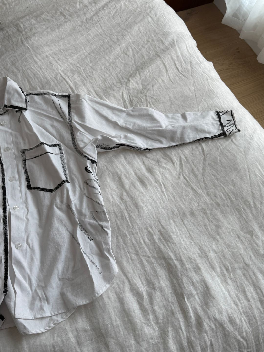 White Shirt with Black Details