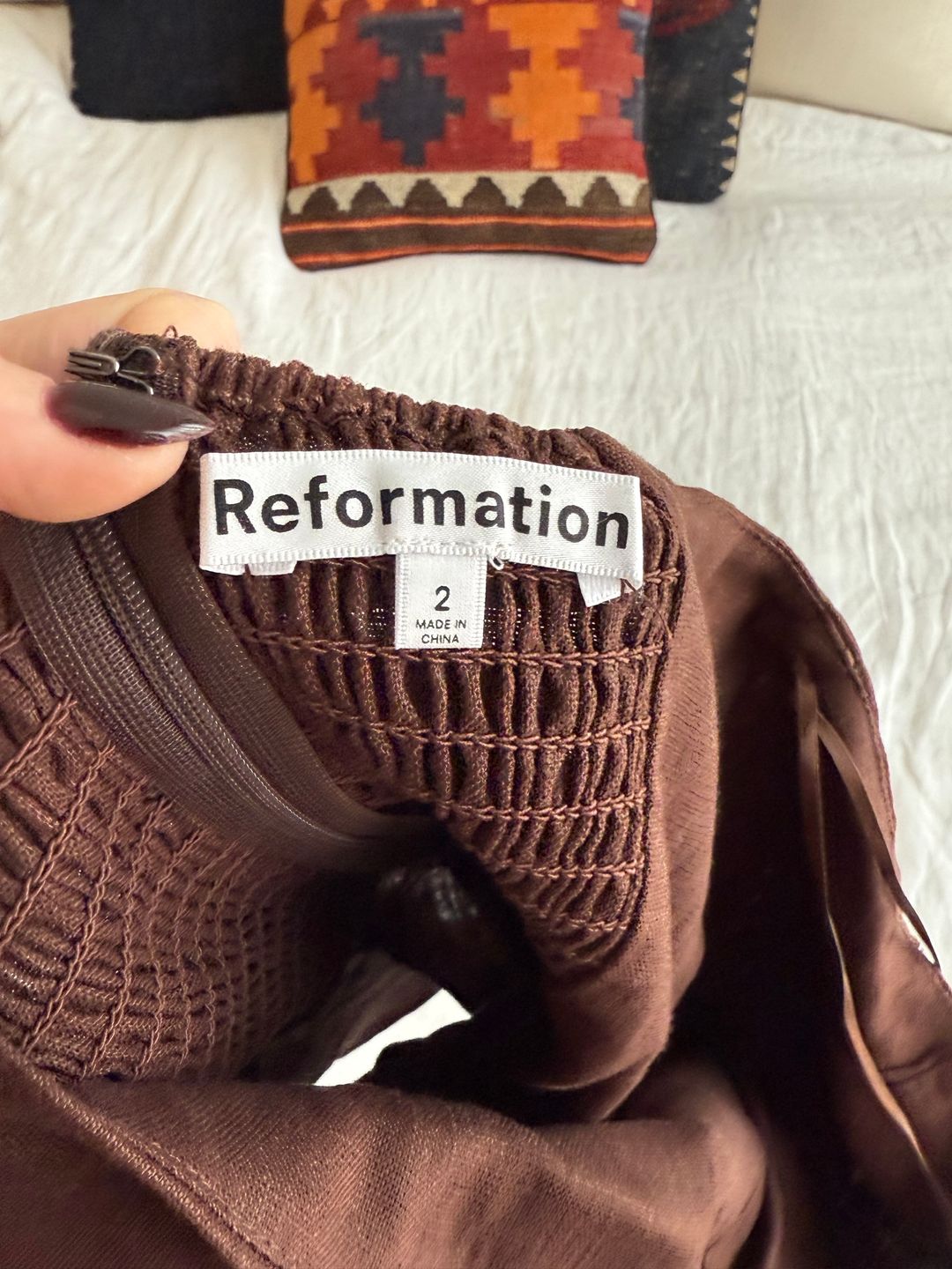 Brown Garment with Zipper