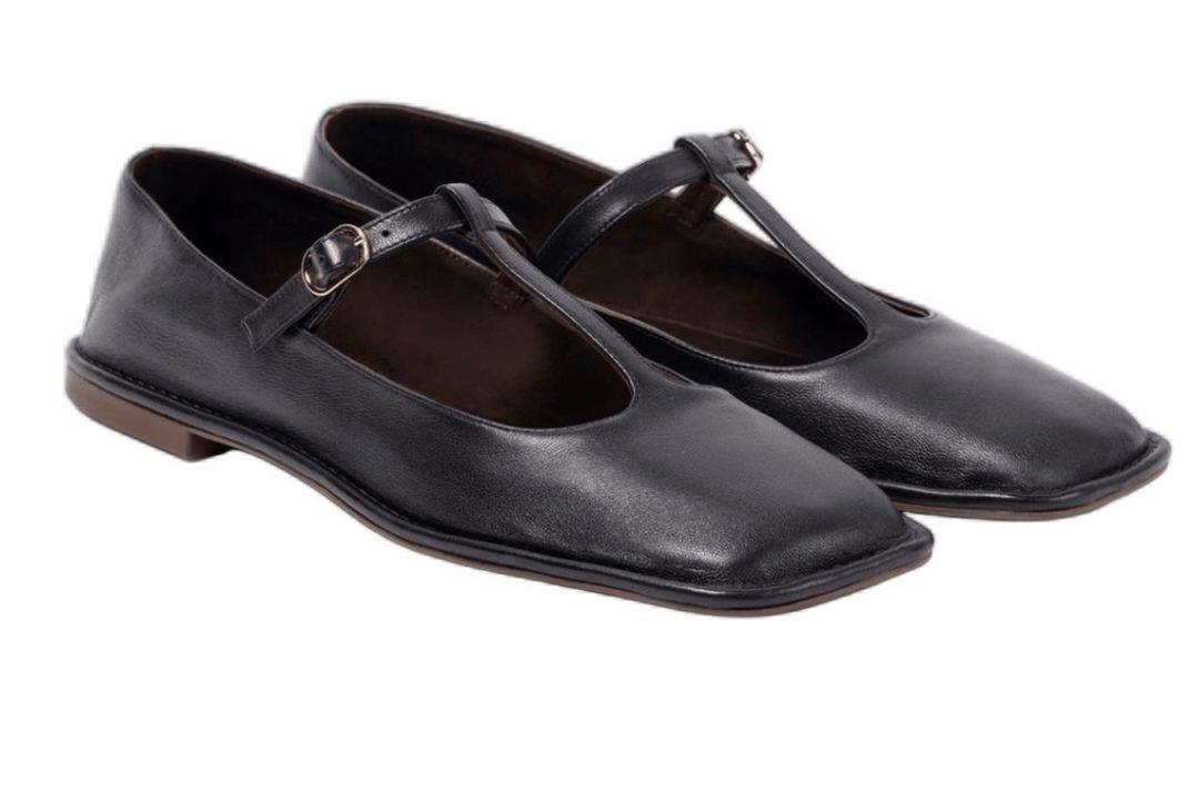Black T-Strap Ballet Flats