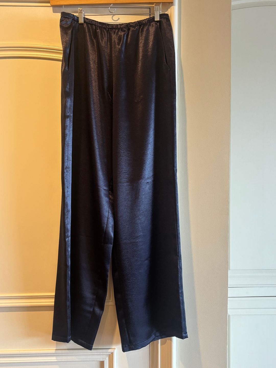 Summer Satin Wide Leg Pull On Pant