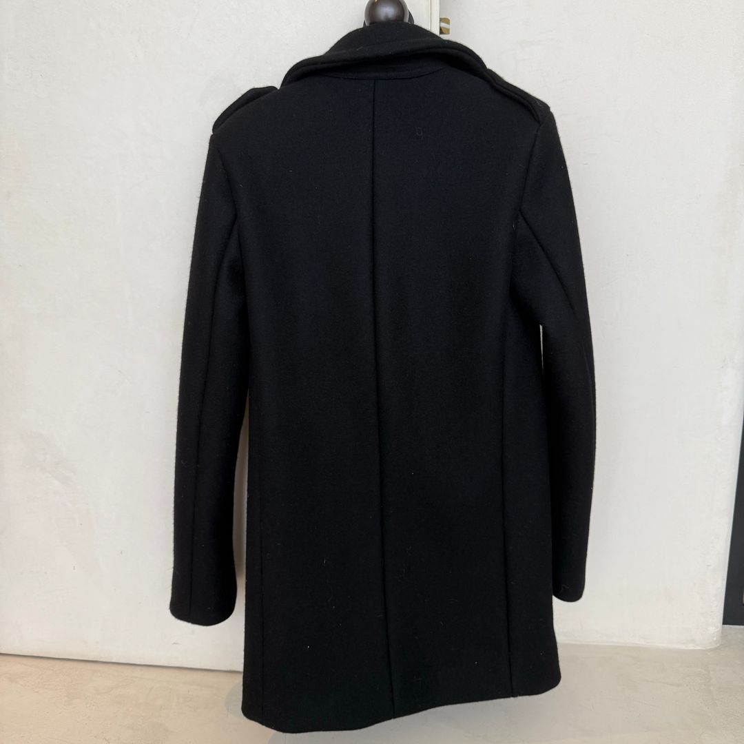 SAINT LAURENT Double-breasted peacoat in wool