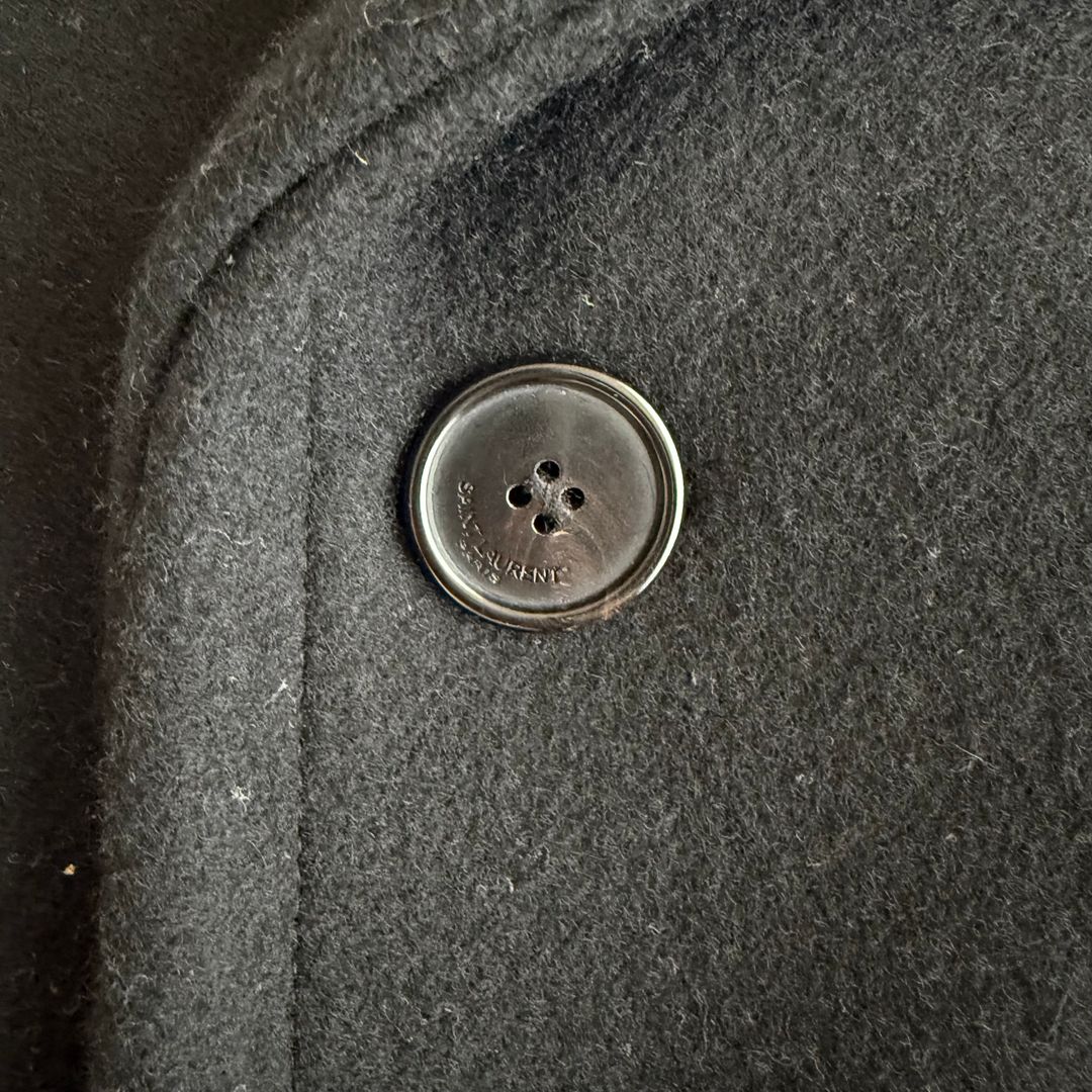 SAINT LAURENT Double-breasted peacoat in wool