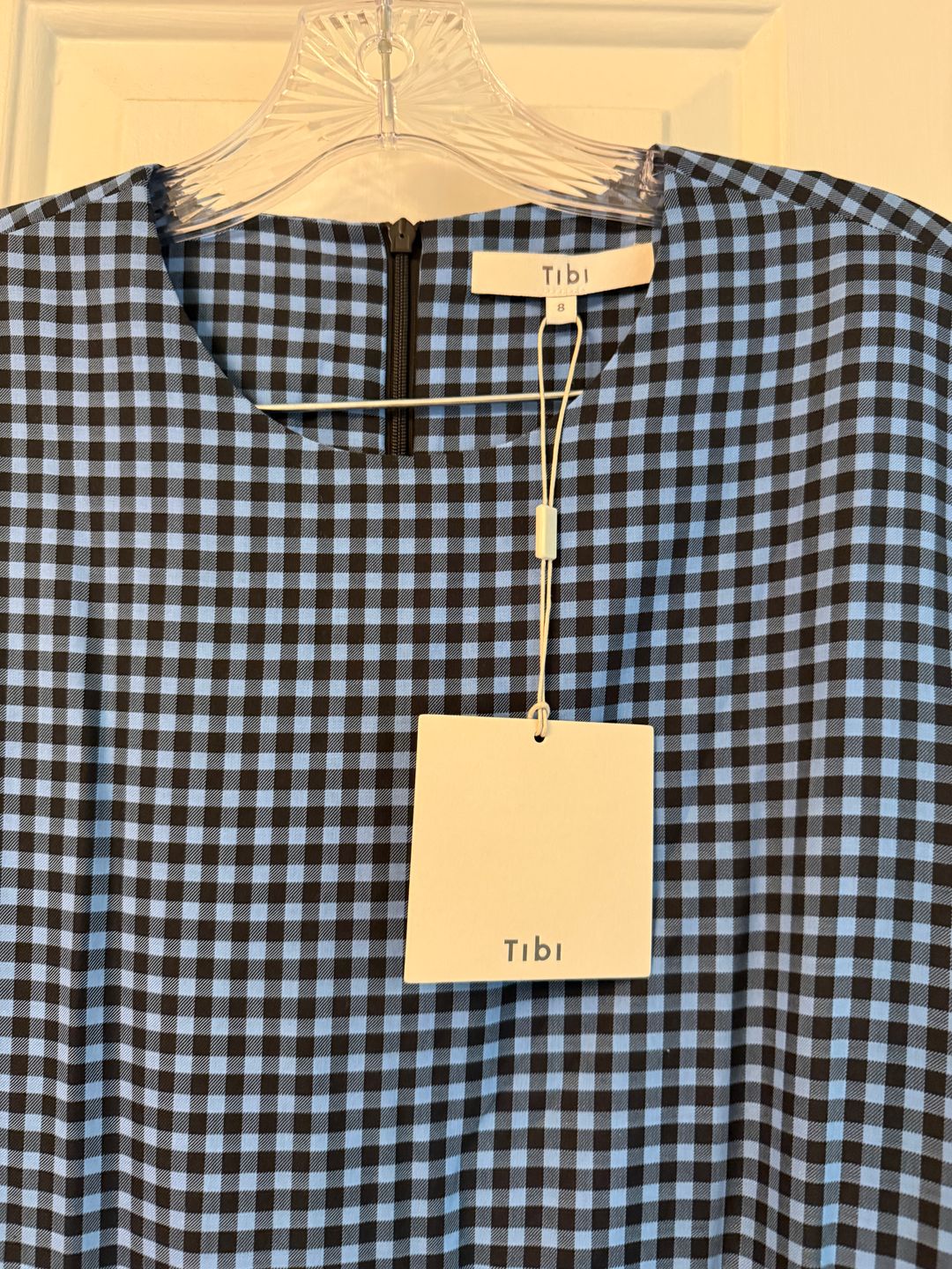Pascale Gingham Asymmetric Flap Snap Dress