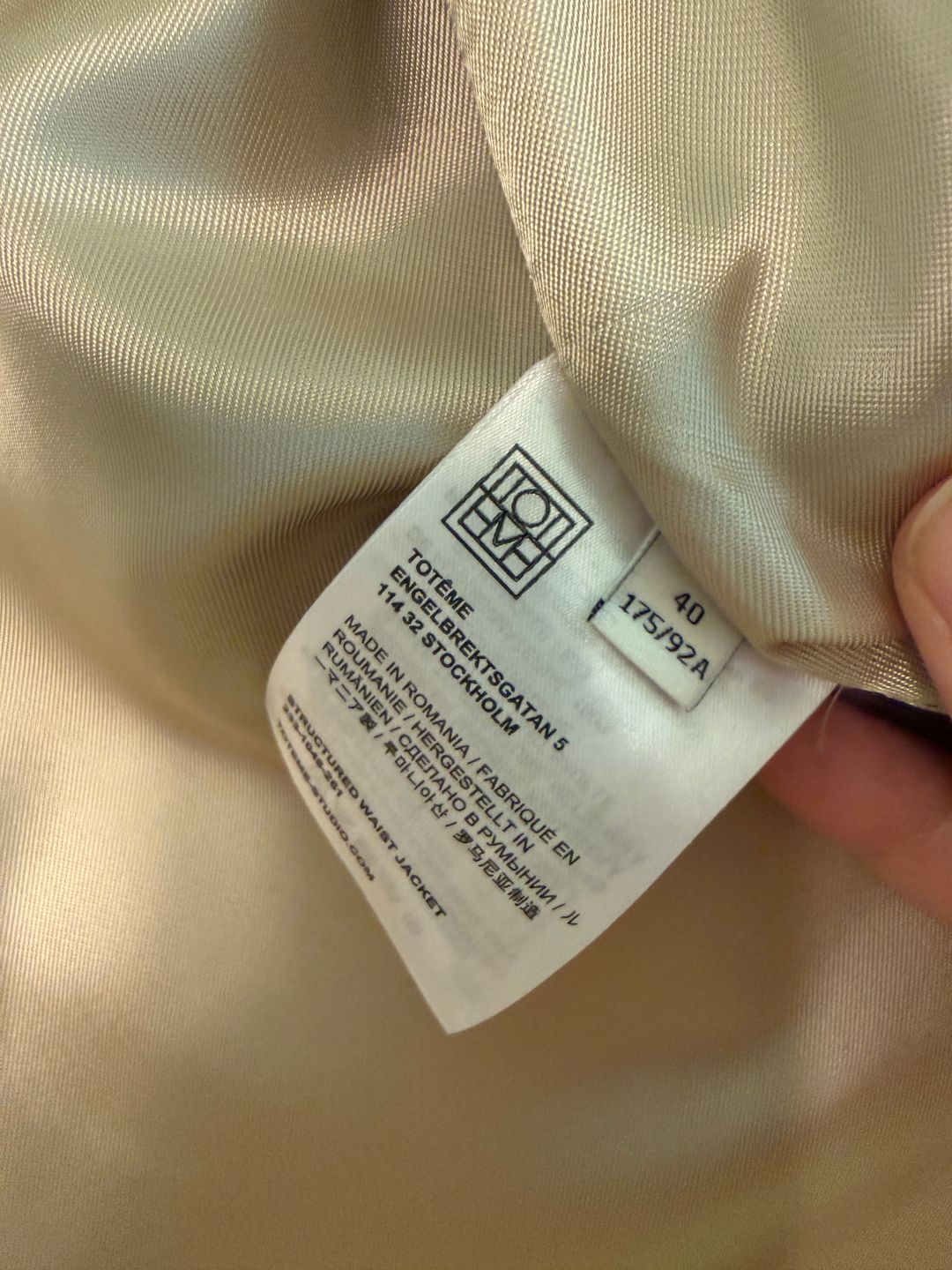 Structured-waist jacket overcast beige