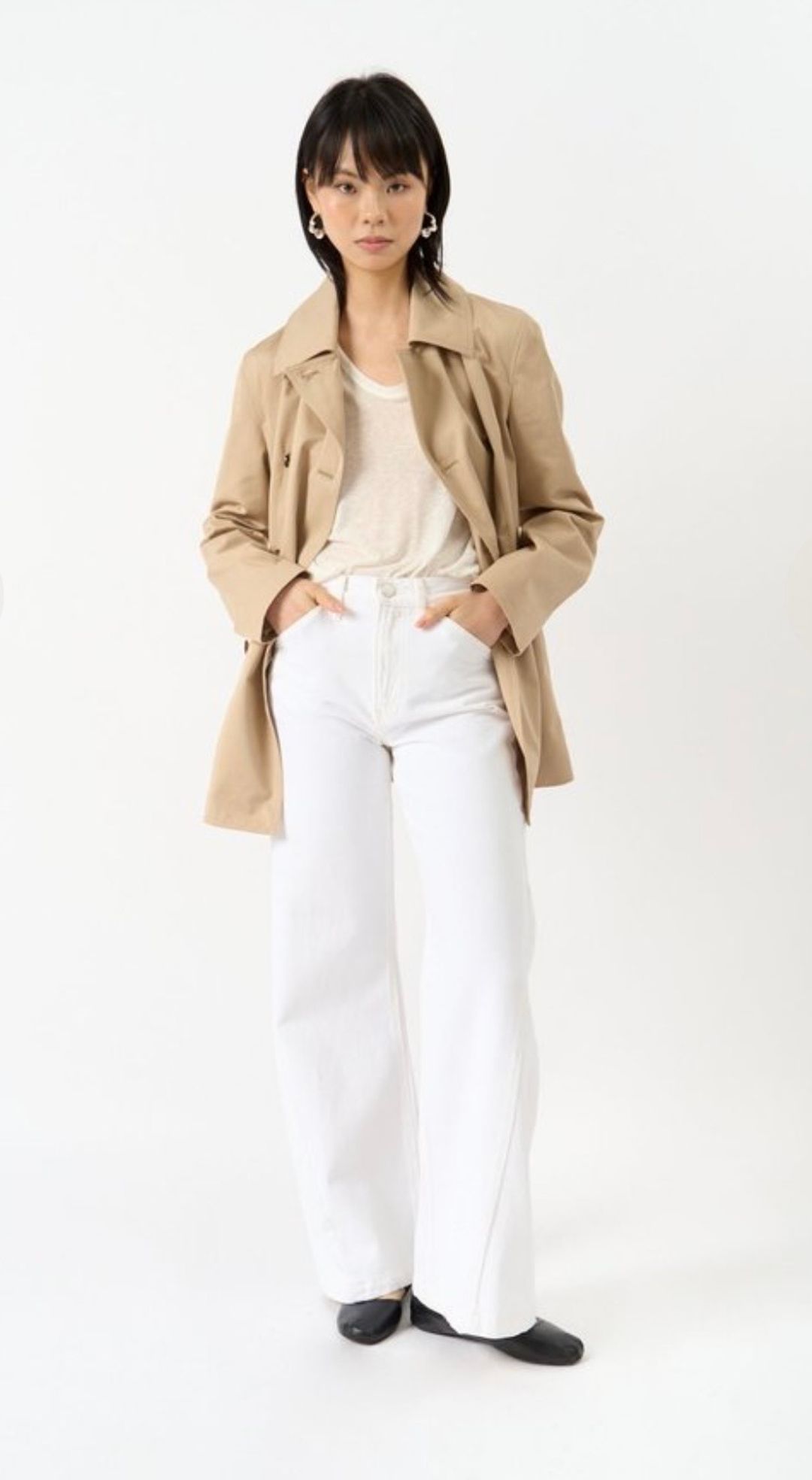 Structured-waist jacket overcast beige