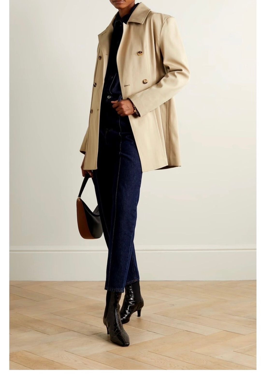Structured-waist jacket overcast beige