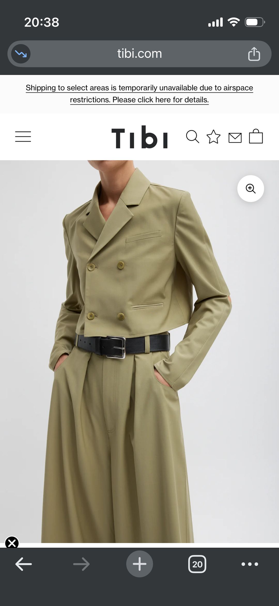 Artichoke Crop Double Breasted Blazer