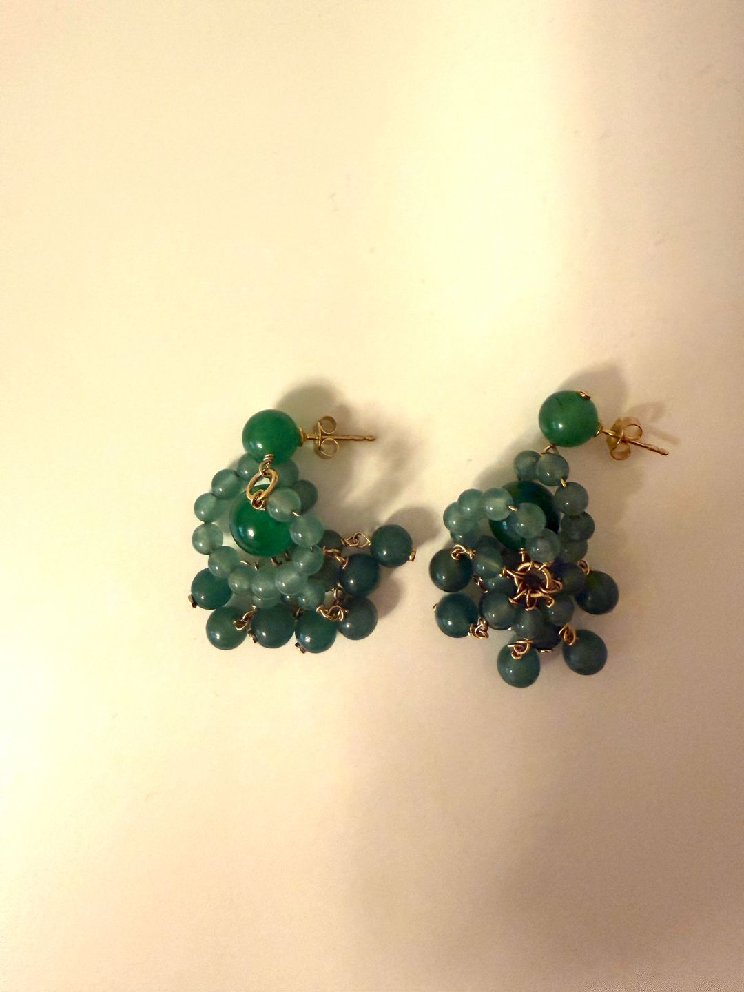 The Aftertaste of a Dream - Green Quartz and Recycled Gold Vermeil Earrings