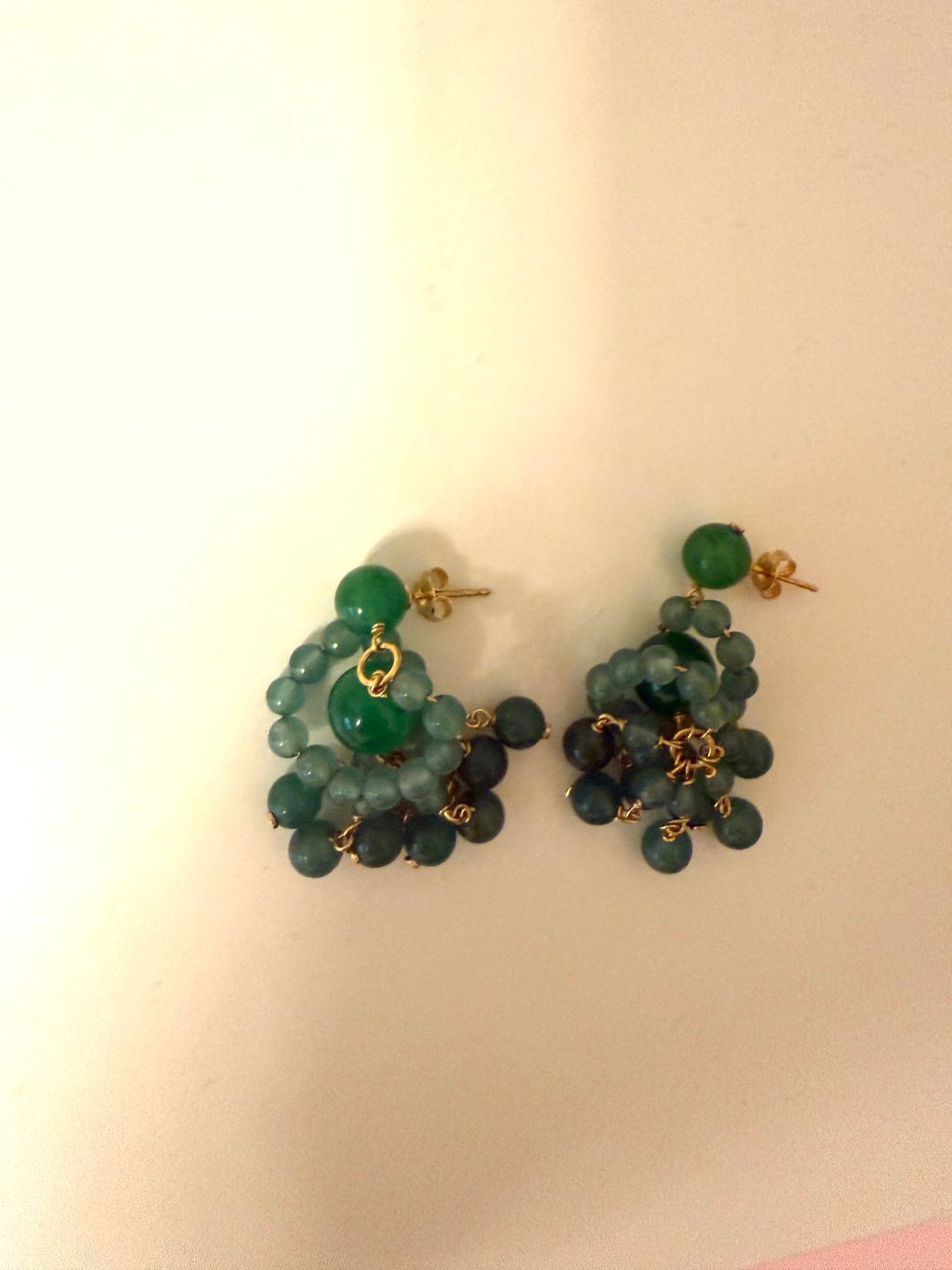 The Aftertaste of a Dream - Green Quartz and Recycled Gold Vermeil Earrings