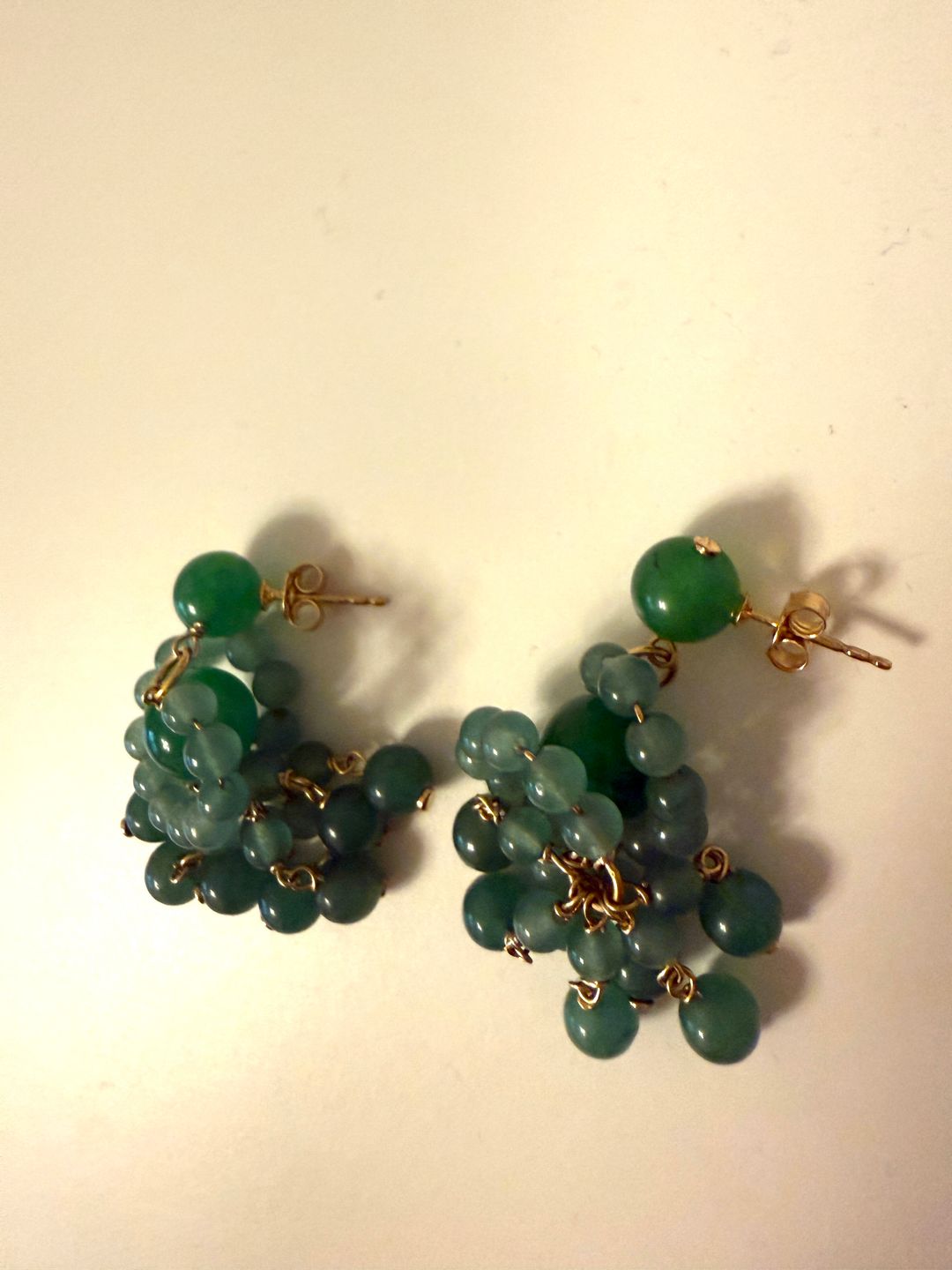 The Aftertaste of a Dream - Green Quartz and Recycled Gold Vermeil Earrings