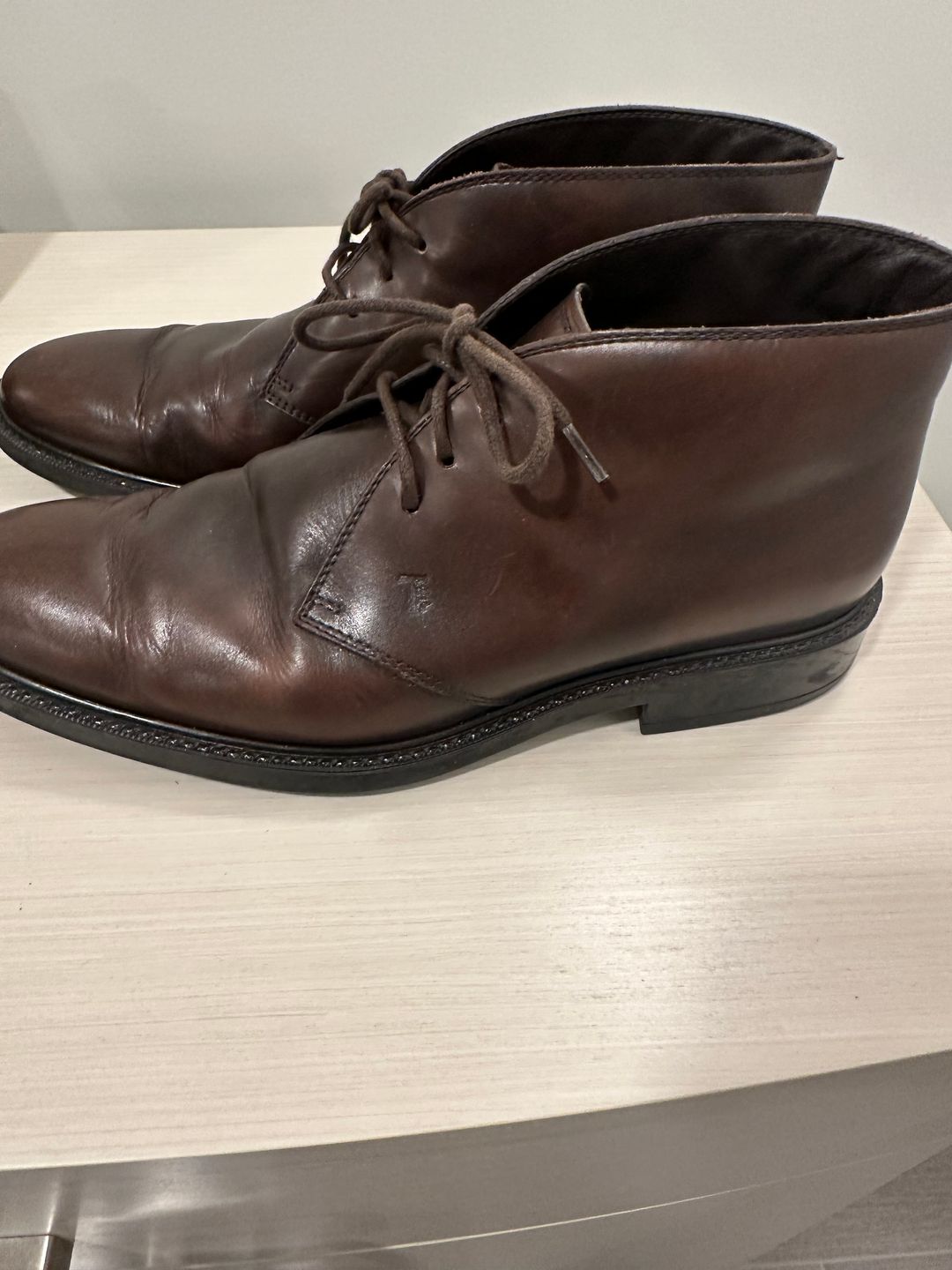 Tod's Mens Dessert Ankle Boot in Brown Leather