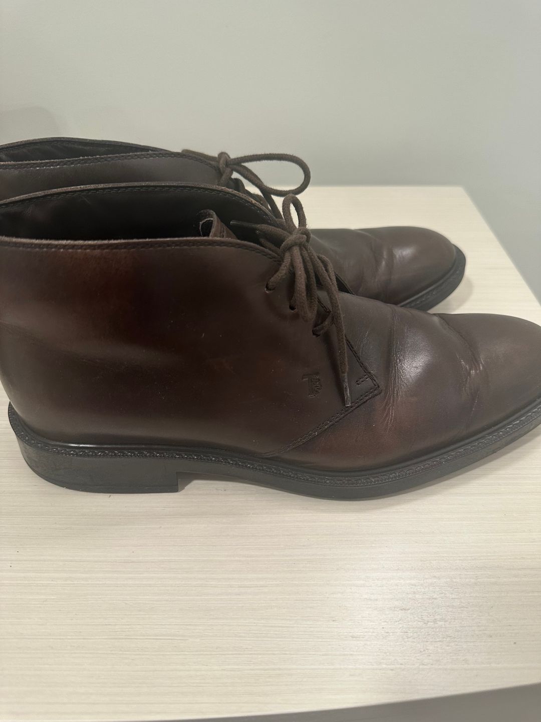 Tod's Mens Dessert Ankle Boot in Brown Leather