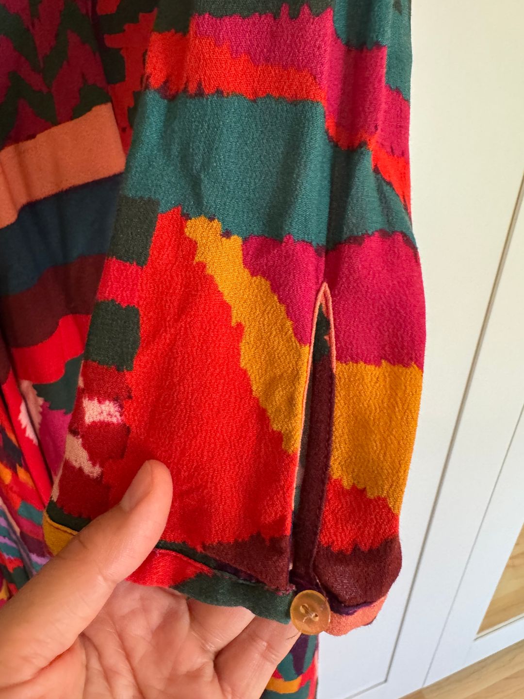 Farm Rio Farm Rio Red Abstract Patches Maxi Dress