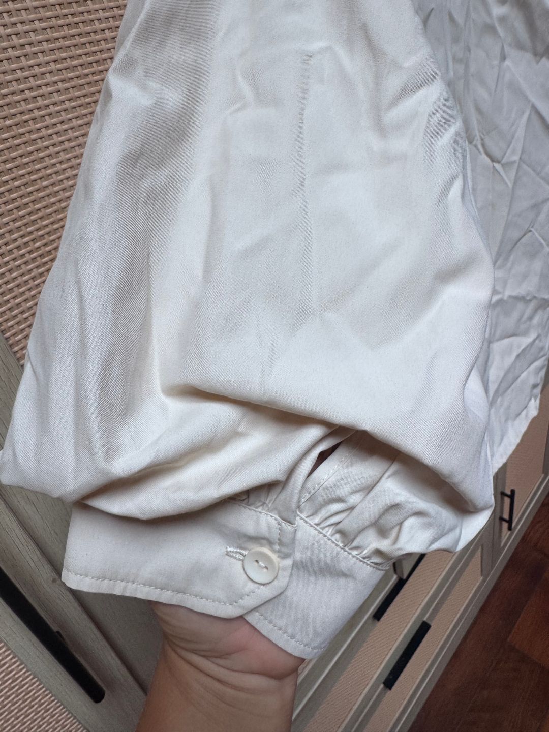 Cream blouse with bell sleeves
