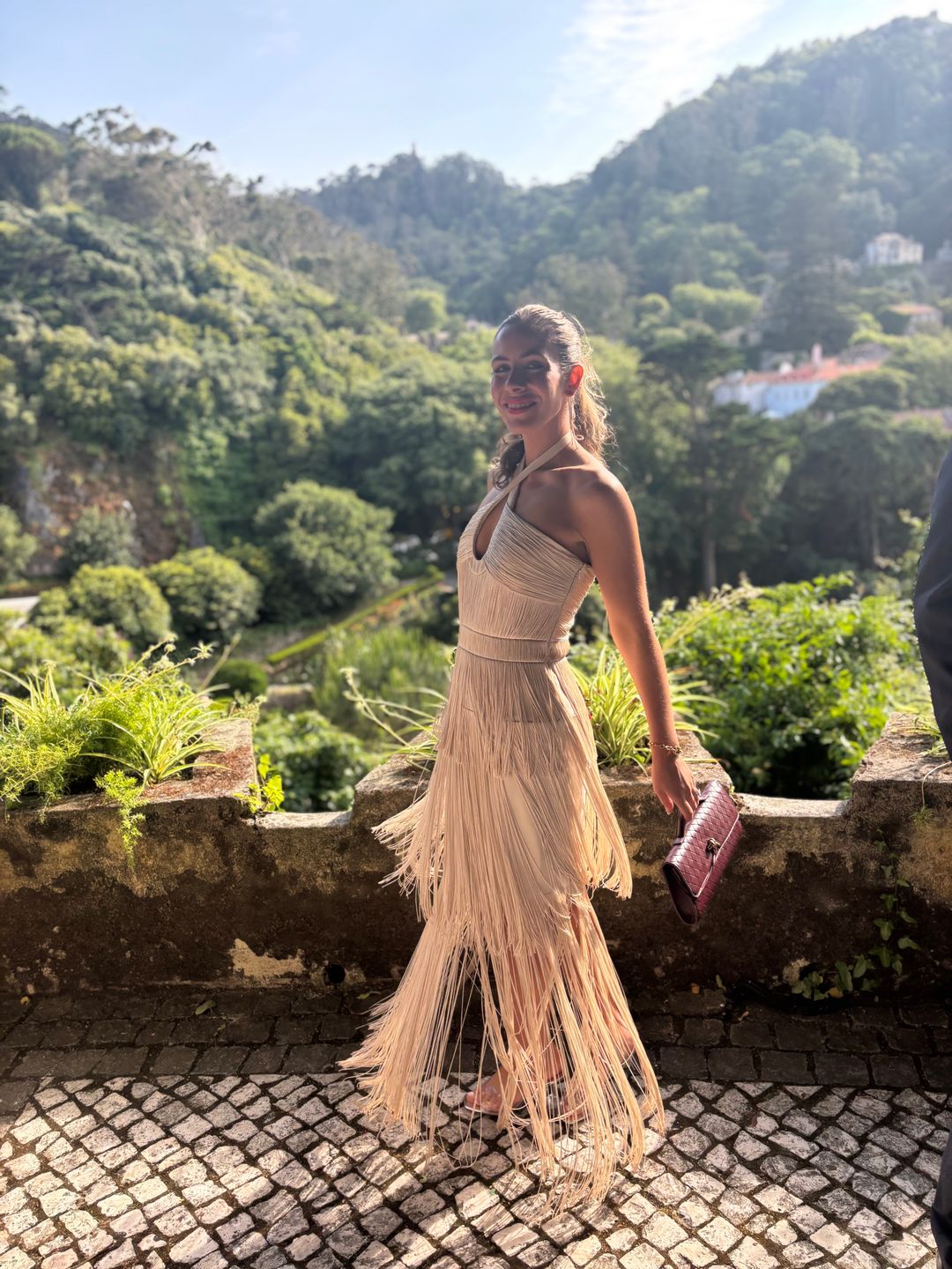 Simkhai Baldwin Draped Fringe Maxi Dress