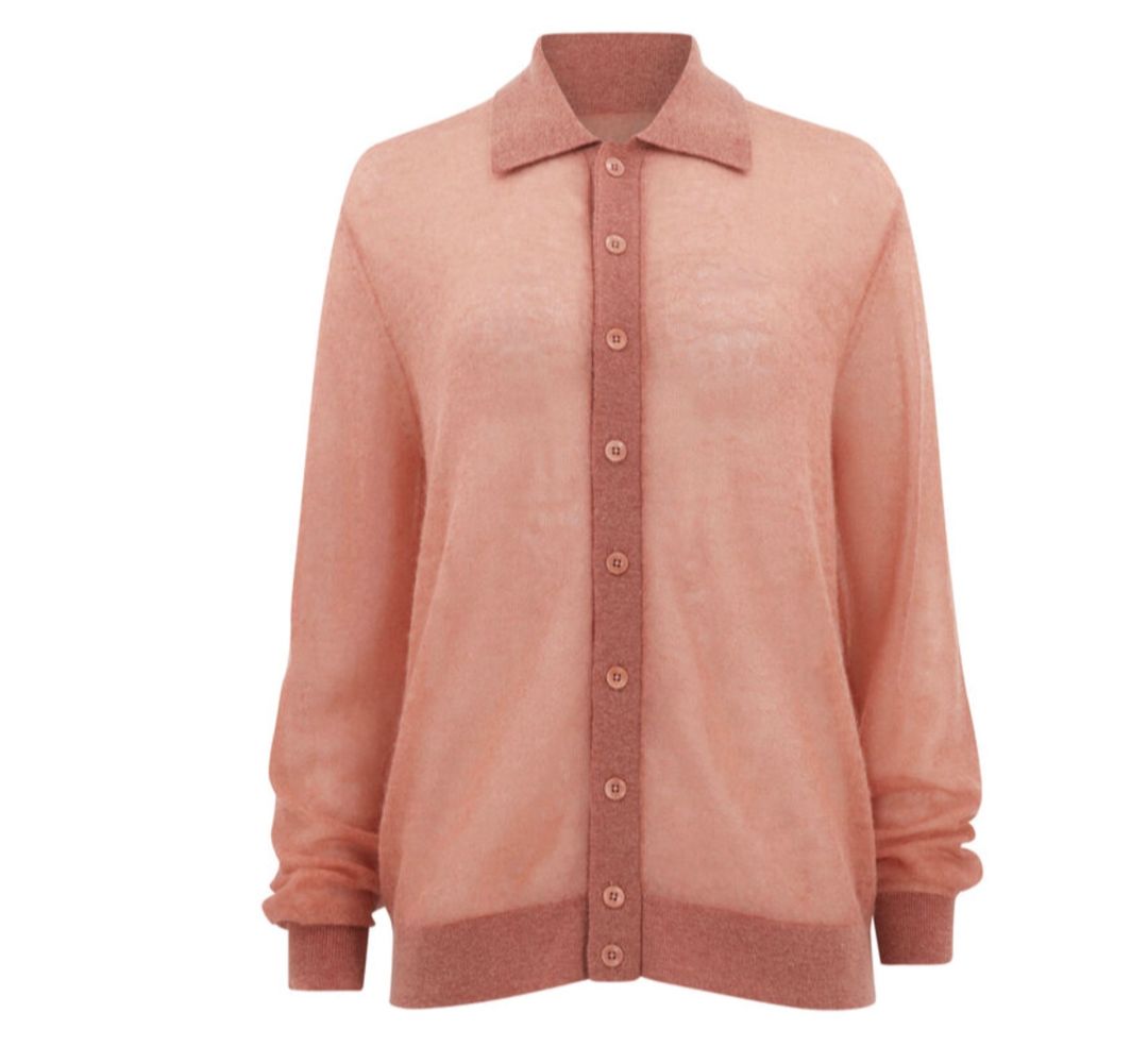 Long-sleeve Polo Button Sweater in Yam