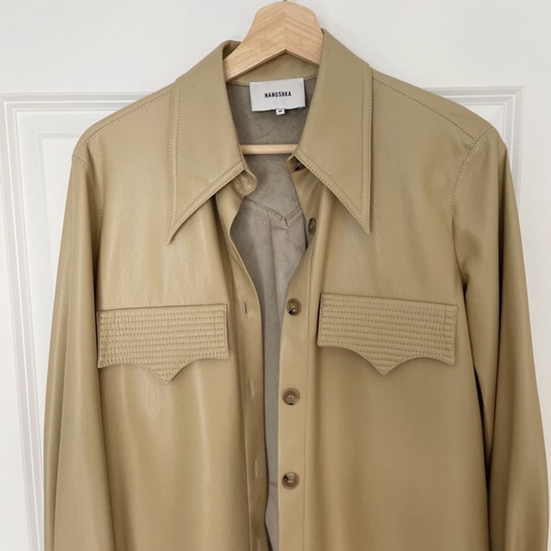 Nanushka Authentic Vegan Leather Elpi Shirt  Size M, US