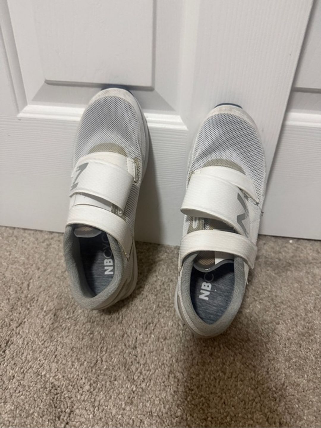 New Balance Gray and White Mesh Running Shoes