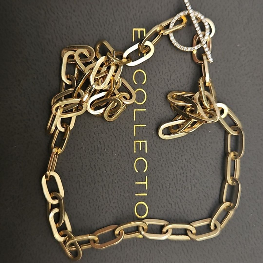 EF Collection Jumbo Diamond Toggle Necklace