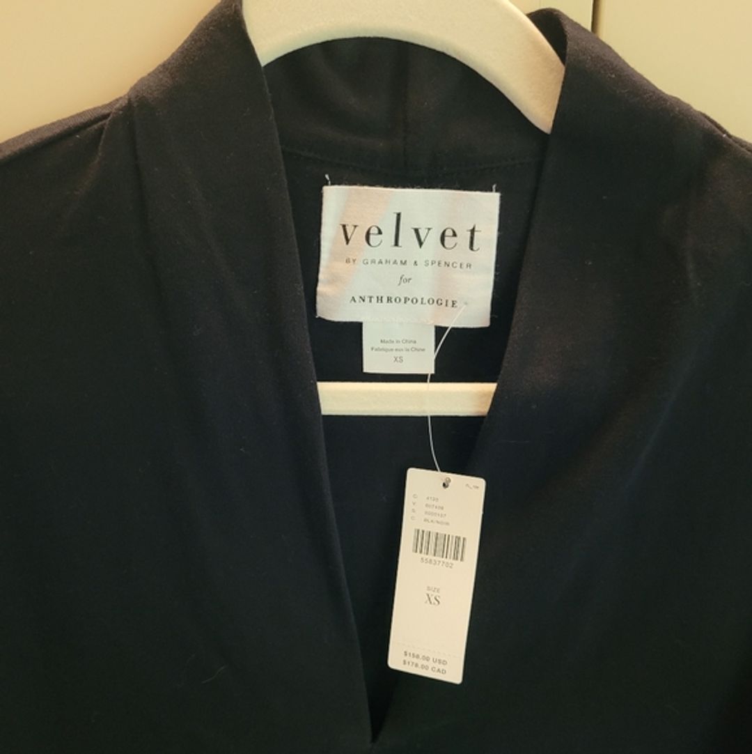 NWT Velvet by Graham & Spencer Allura Black Midi Dress