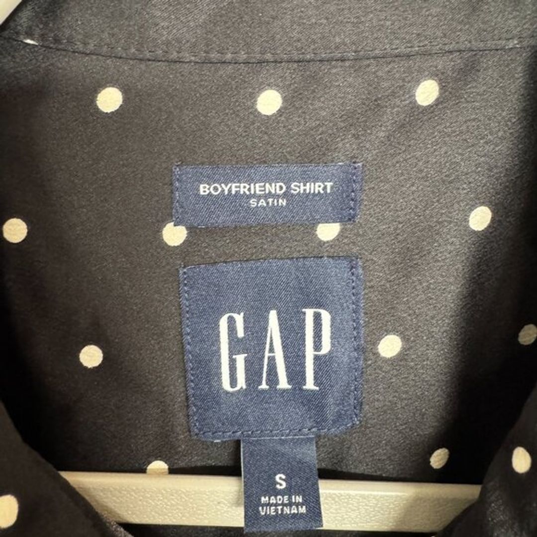 Gap Women's Boyfriend Button-up Satin Polka Dot Shirt
