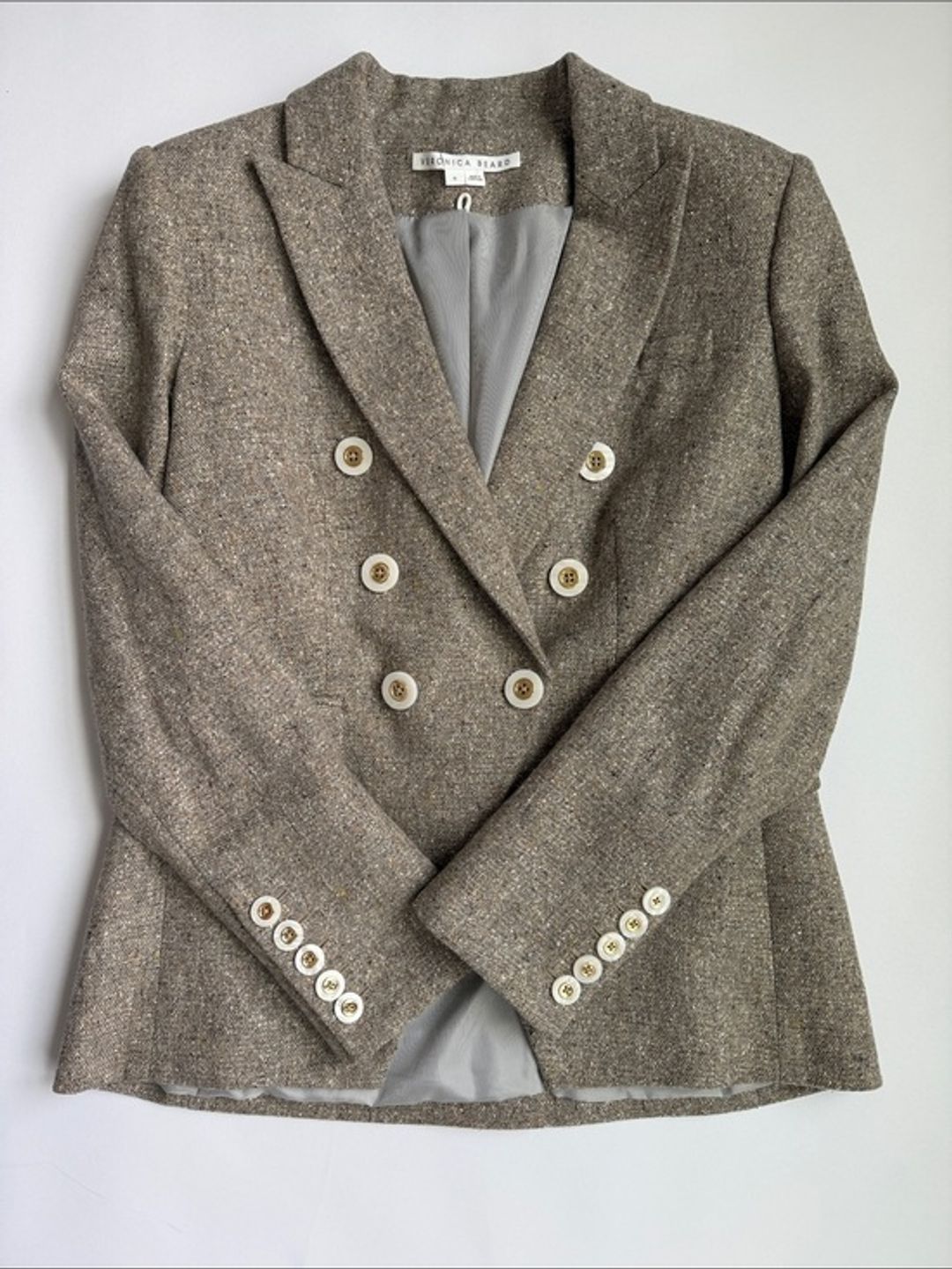 Veronica Beard Double-Breasted Tweed Blazer