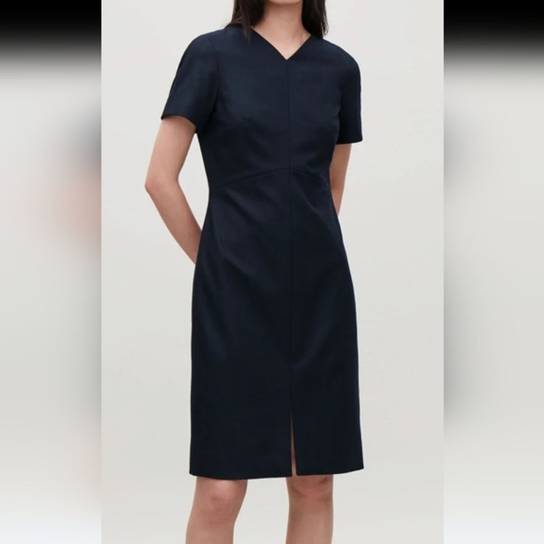 COS Women's Tailored Navy Dress