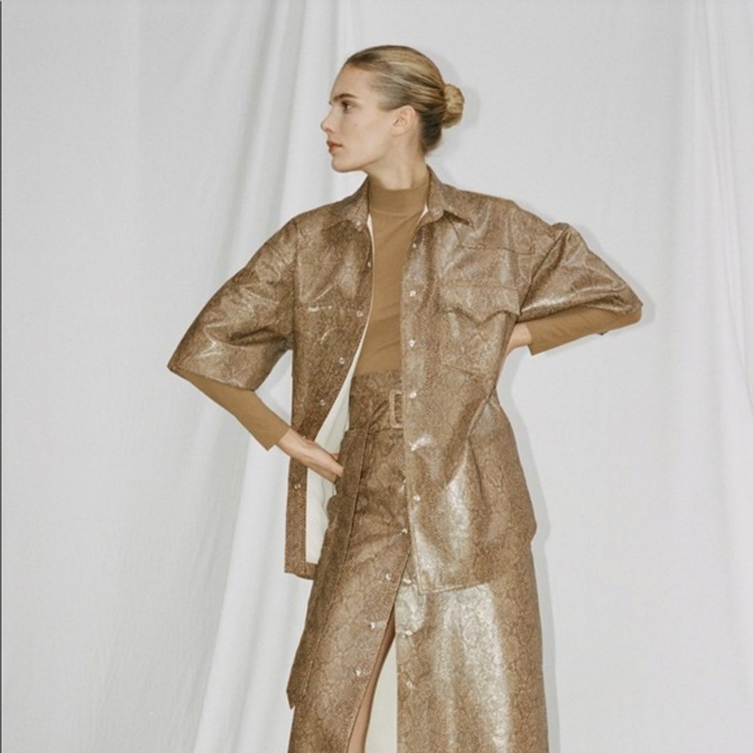 NWT Nanushka Seymour Oversized Snake Print Shirt - Made in Hungary