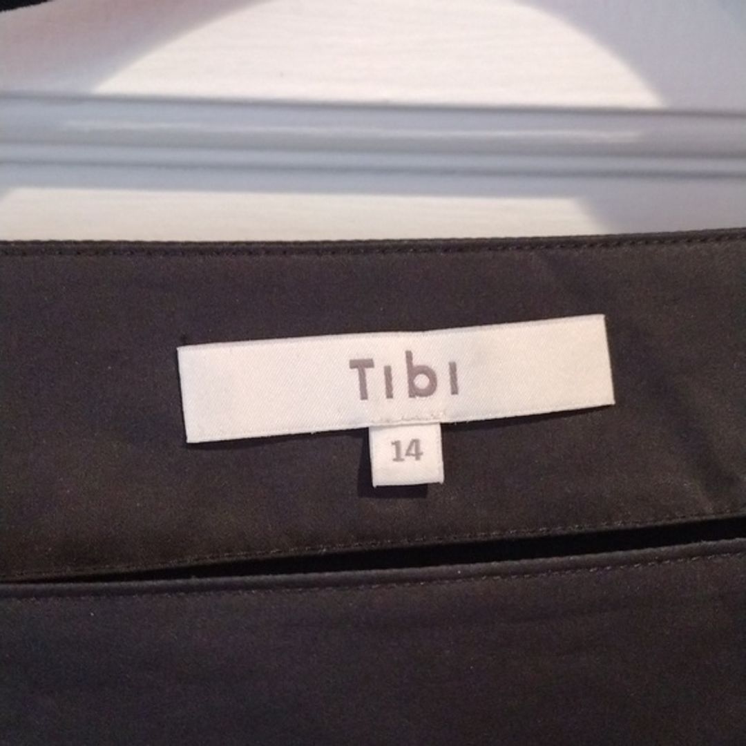Tibi Black Cotton Sateen Box Sleeve Top